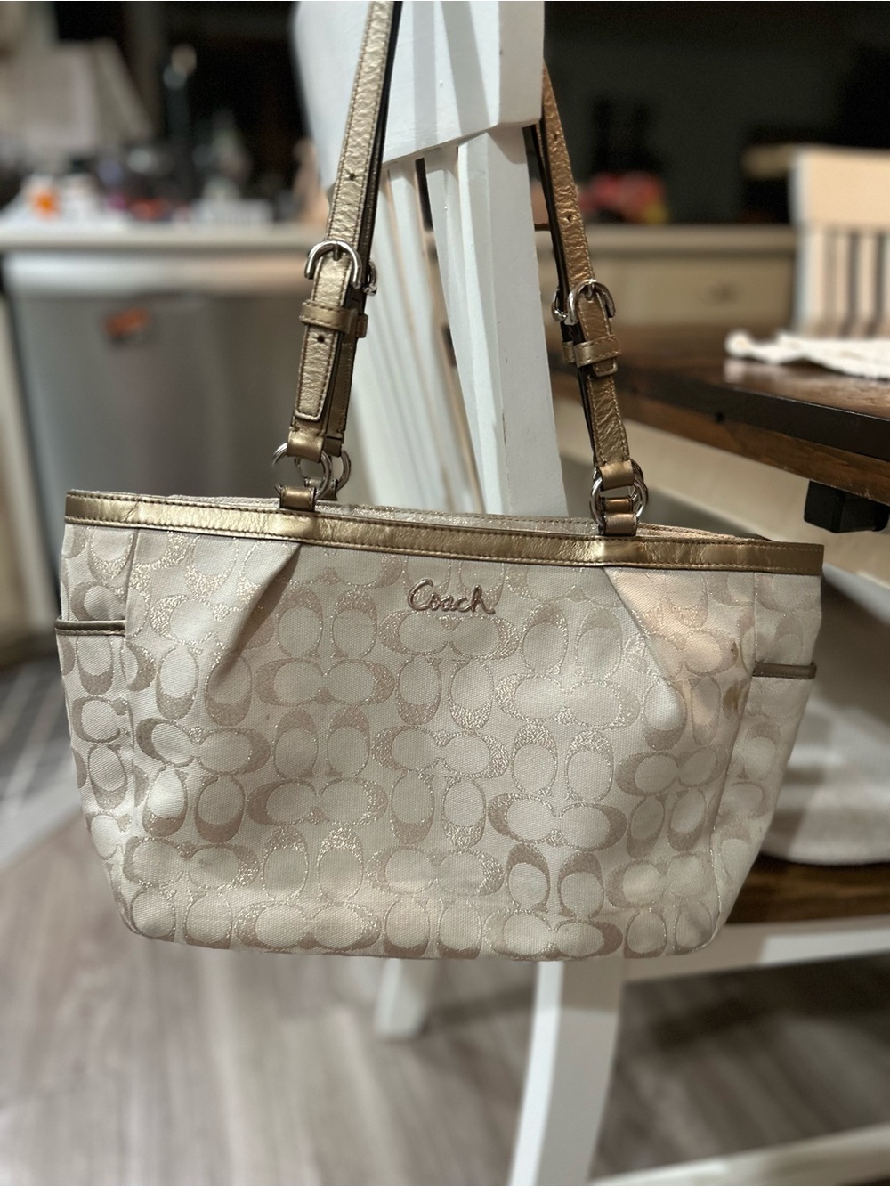 Coach Gallery Lurex East West ToteAuthentic F17724 Retails $398 MINT
